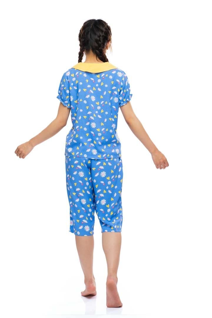 Q44112302 - Bộ lửng mặc nhà rayon (viscose) cổ bầu, sen phối v, gắn nơ phối