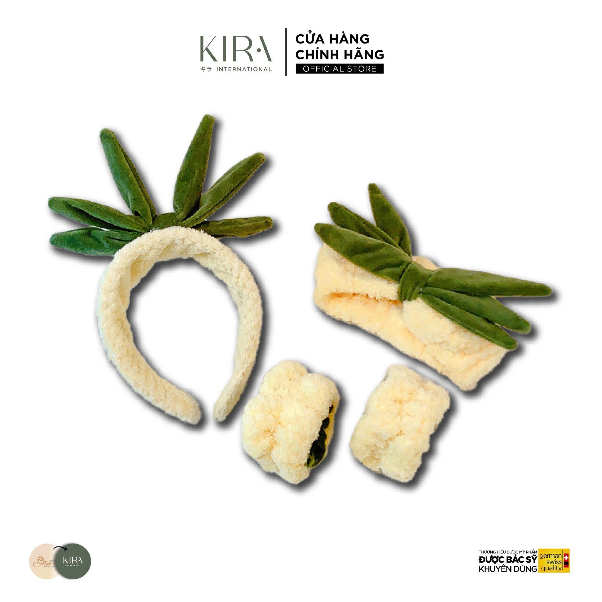 Set phụ kiện rửa mặt trái dứa 3 món – Băng đô, cổ tay, bờm tóc dễ thương, chất mềm mịn, chống nước chảy tay áo