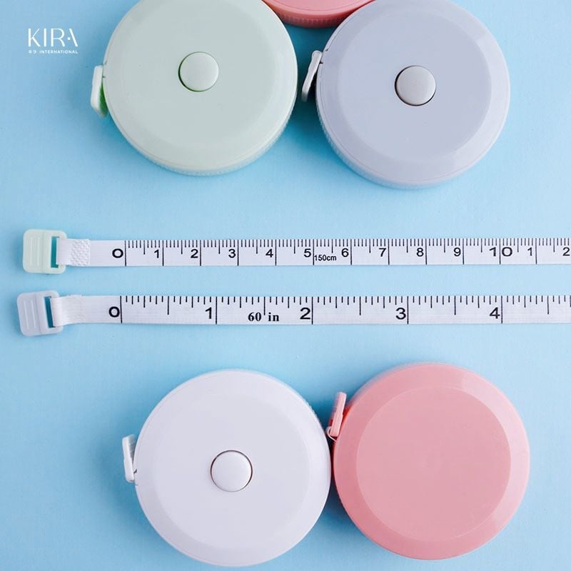 Thước dây mini cuộn tròn 1.5m – Thiết kế xinh xắn, tự động rút gọn, đo quần áo, cơ thể, đồ vật cực tiện