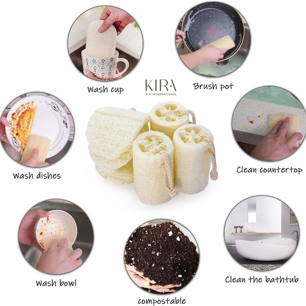 Xơ mướp tắm tẩy da chết tự nhiên | Bông tắm xơ mướp spa tại nhà | Dùng rửa chén, vệ sinh đa năng