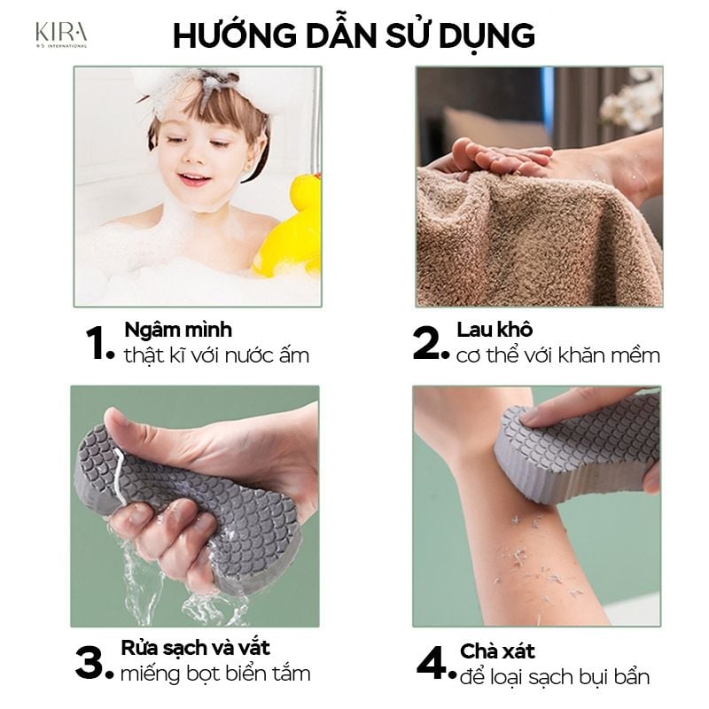 Bông tắm 3D siêu mềm mịn – Làm sạch nhẹ nhàng, không gây rát, phù hợp cho cả trẻ nhỏ & mẹ bầu