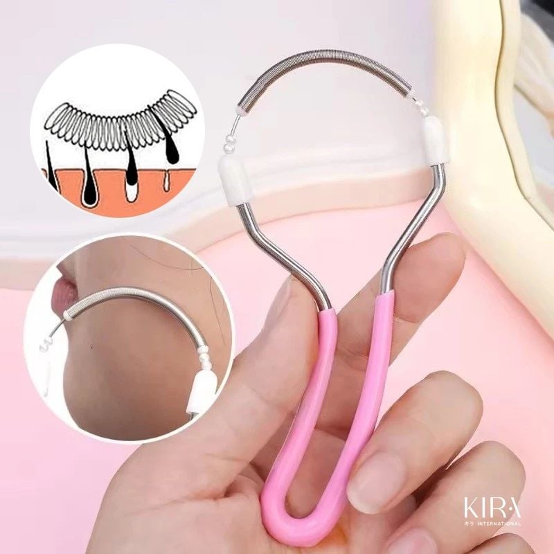 Dụng cụ tẩy lông mặt chữ U lò xo thép không gỉ – Tẩy lông không đau vùng mép, má, cằm – Cầm tay tiện lợi