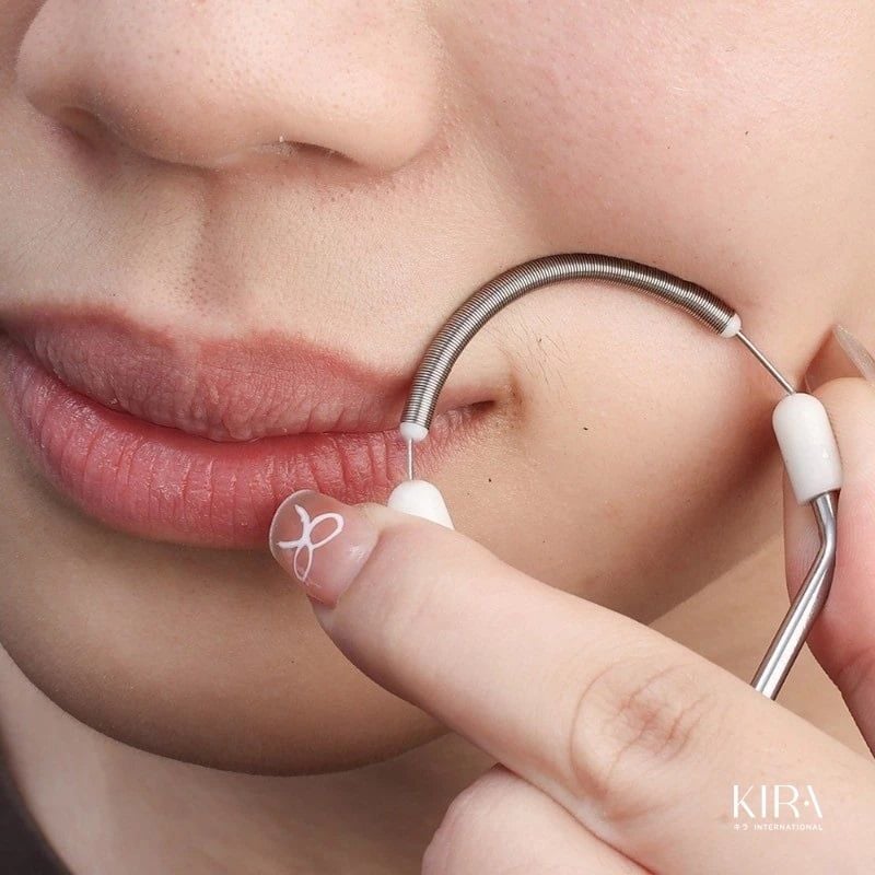 Dụng cụ tẩy lông mặt chữ U lò xo thép không gỉ – Tẩy lông không đau vùng mép, má, cằm – Cầm tay tiện lợi