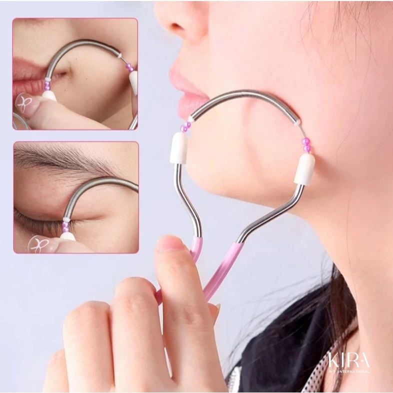 Dụng cụ tẩy lông mặt chữ U lò xo thép không gỉ – Tẩy lông không đau vùng mép, má, cằm – Cầm tay tiện lợi