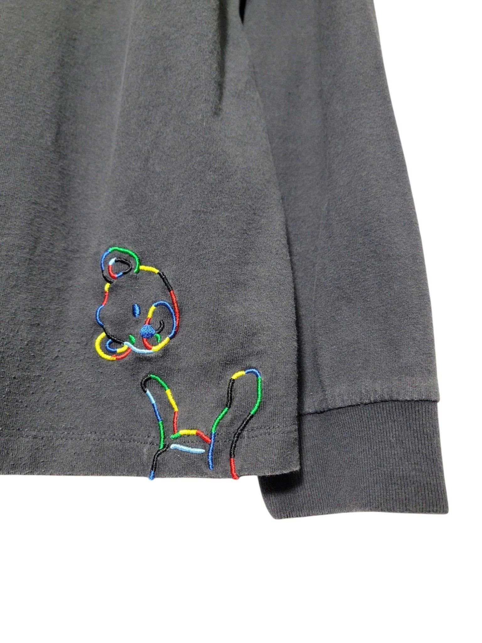 |SIZE M| GRANIPH MULTICOLOR BEAR EMBROIDERED LONG SLEEVE T-SHIRT AOM-7096
