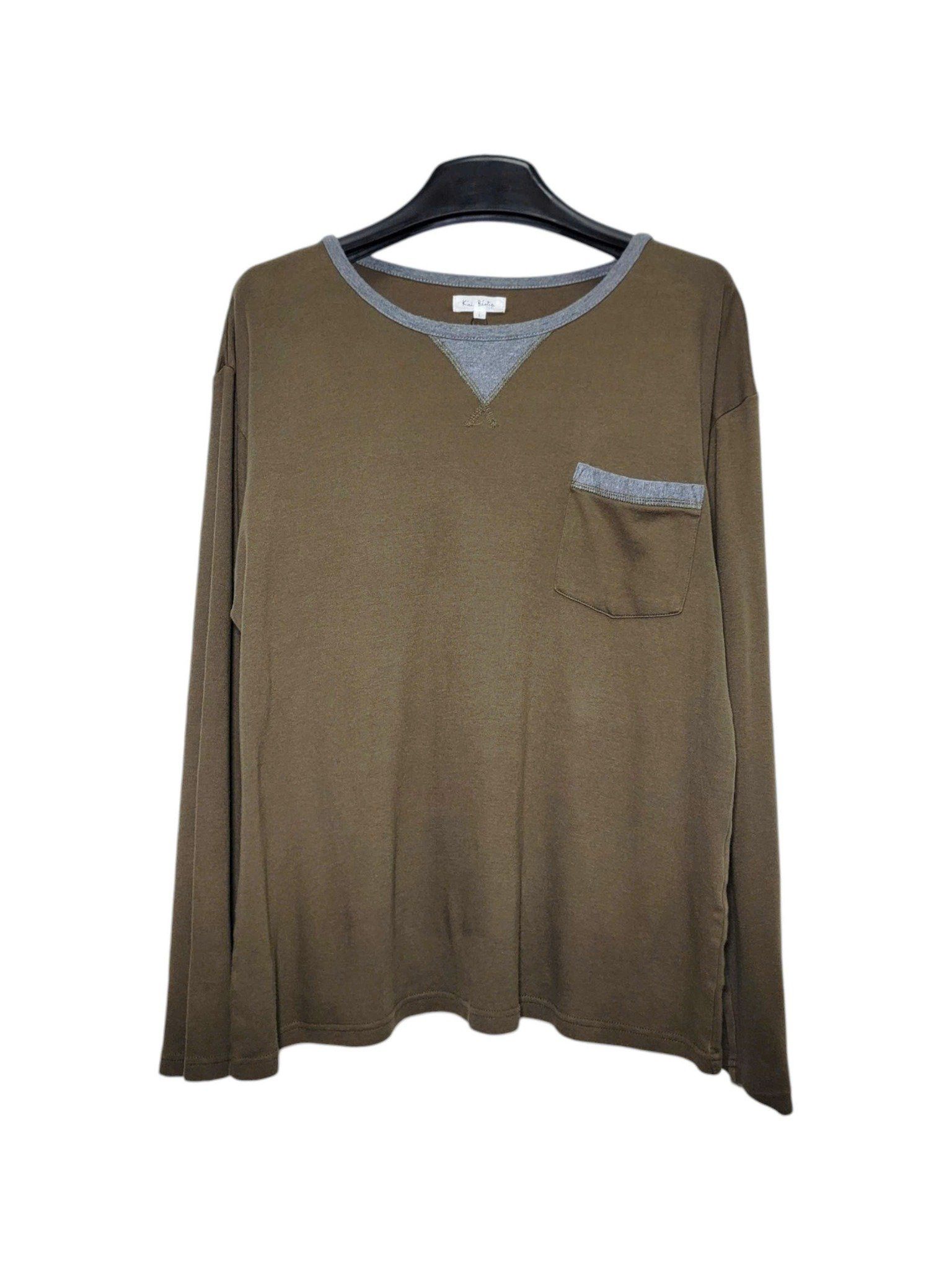 |SIZE XL| KÁI BÉSTAP POCKET LONG SLEEVE T-SHIRT AOXL-7091