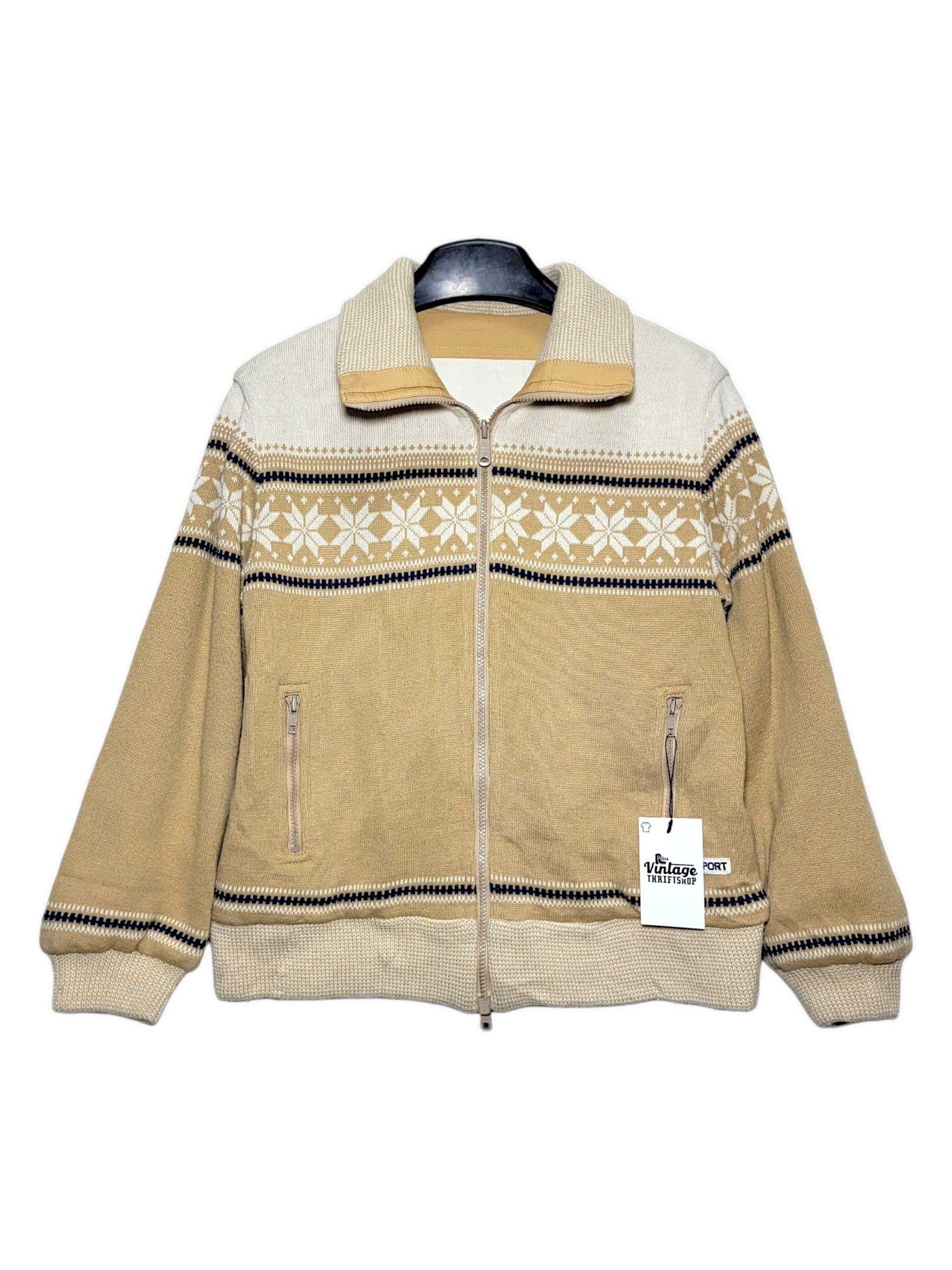 |SIZE M| BLUE IMPULSE by MIZUNO VINTAGE BEIGE SKI-WEAR REVERSIBLE JACKET AOM-007