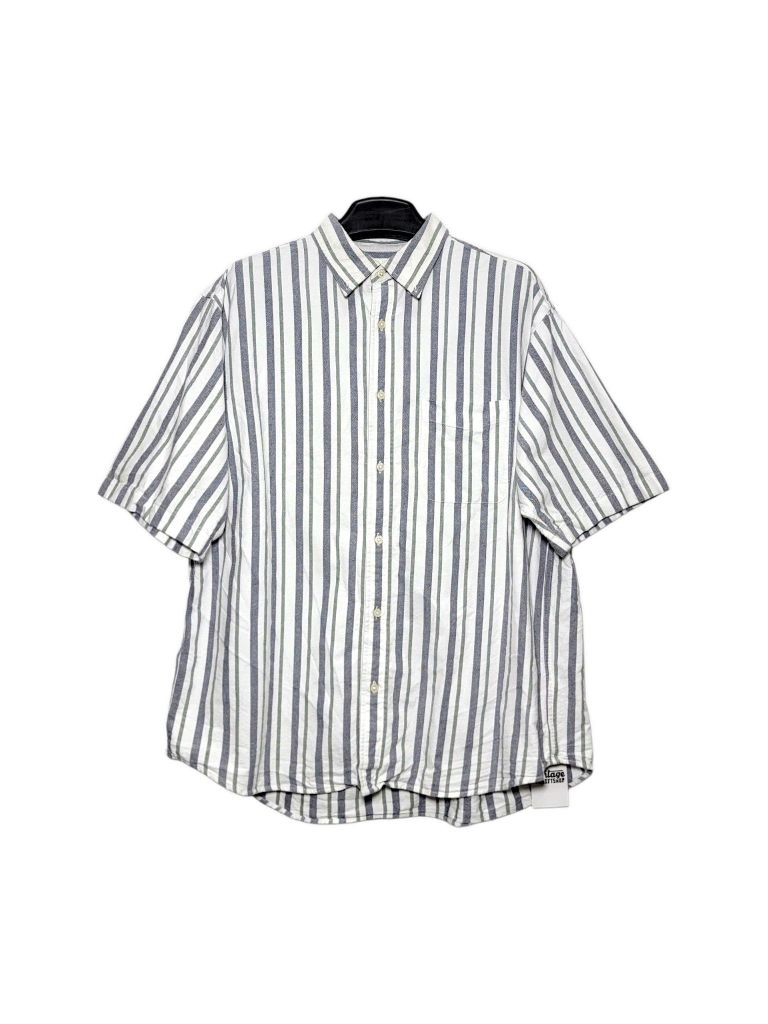 |SIZE XXL| GU STRIPED BUTTON DOWN SHORT SLEEVE SHIRT AOXXL-7019