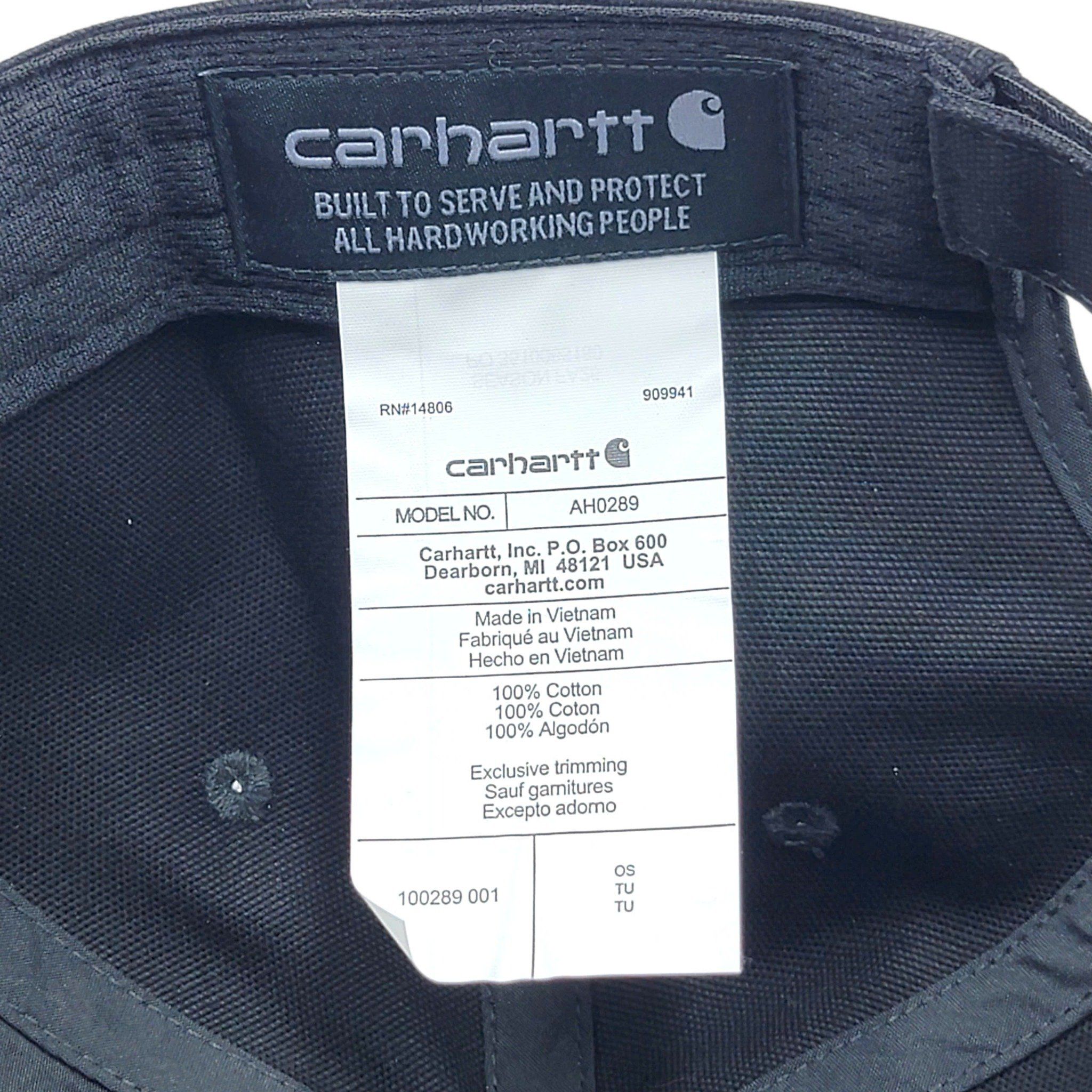 CARHARTT CANVAS BLACK CAP AH0289-B