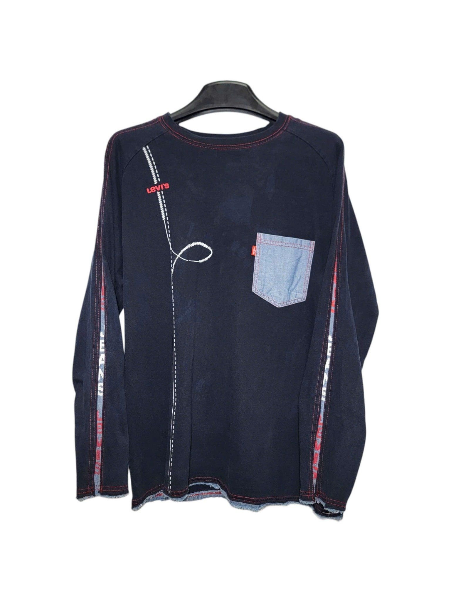 |SIZE L| LEVI'S CONTRAST POCKET STITCH DETAIL LONG SLEEVE T-SHIRT AOL-7102