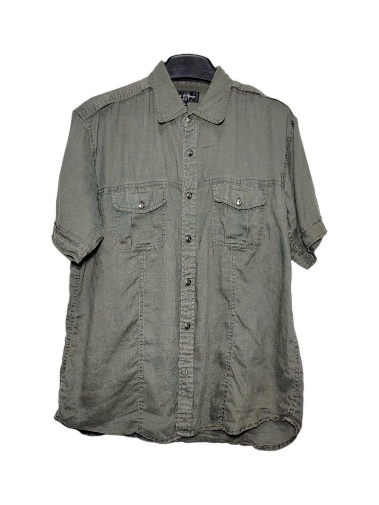 |SIZE XL| YIN & YANG NEXT VINTAGE DOUBLE POCKET BUTTON UP SHORT SLEEVE SHIRT AOXL-7010
