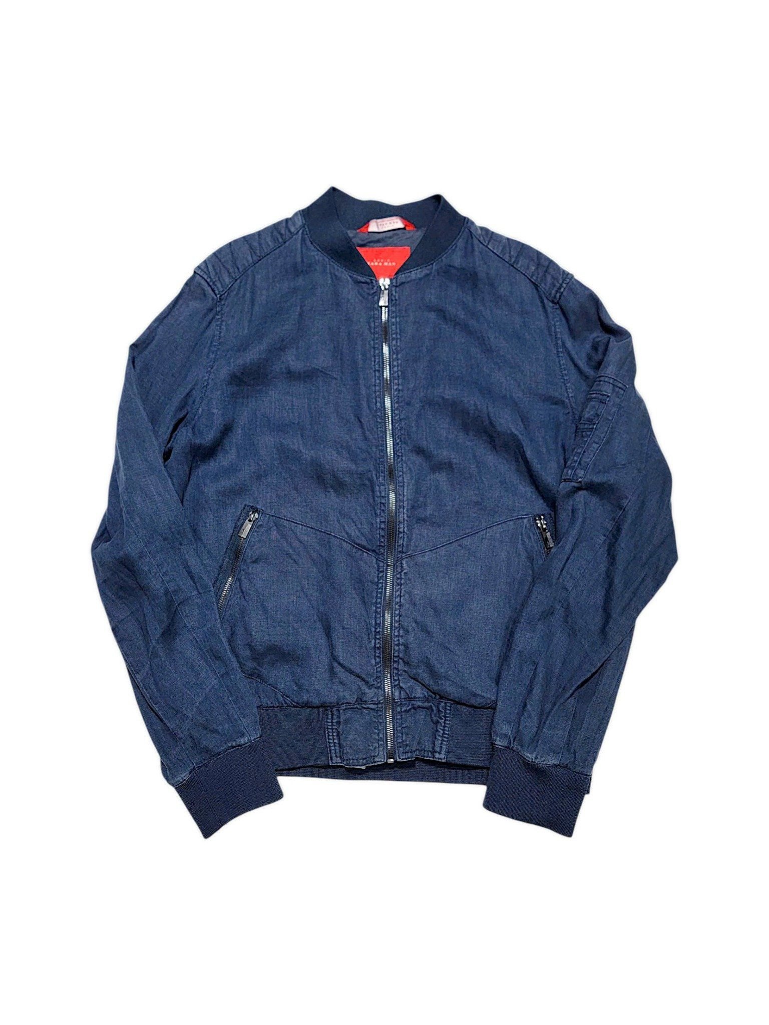 |SIZE XL| ZARA MAN DOUBLE ZIP POCKET ZIP-UP BOMBER JACKET AOXL-7006