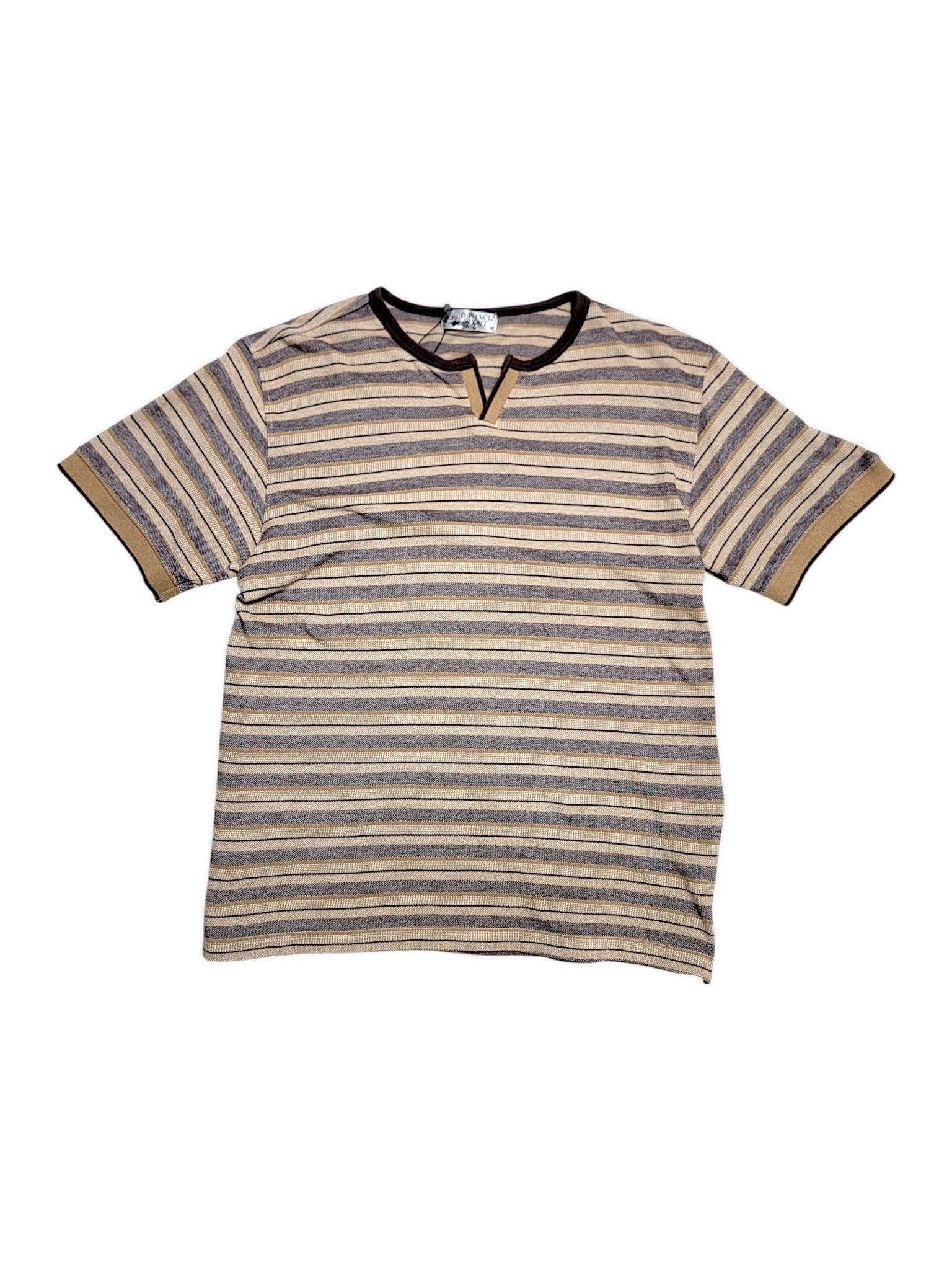 |SIZE M| DAVINCI TRIPPED V-NECK T-SHIRT AOM-6989