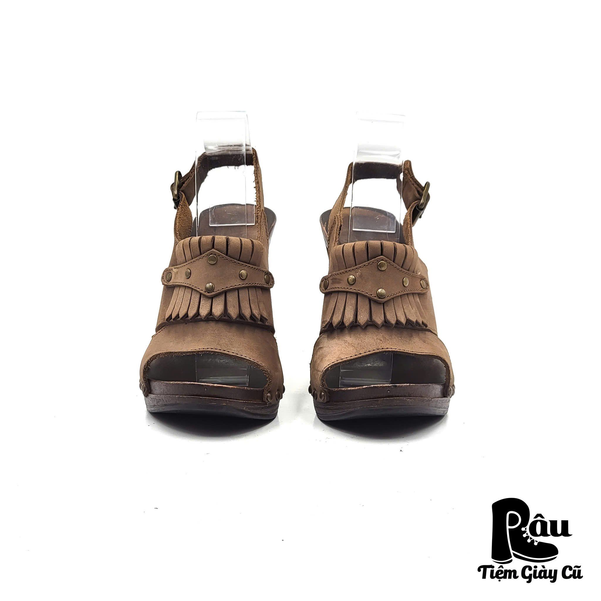 |SIZE 37| ANDREA E MICHELE VINTAGE SLINGBACK PEEP-TOE HEELED SANDALS Z37-6891
