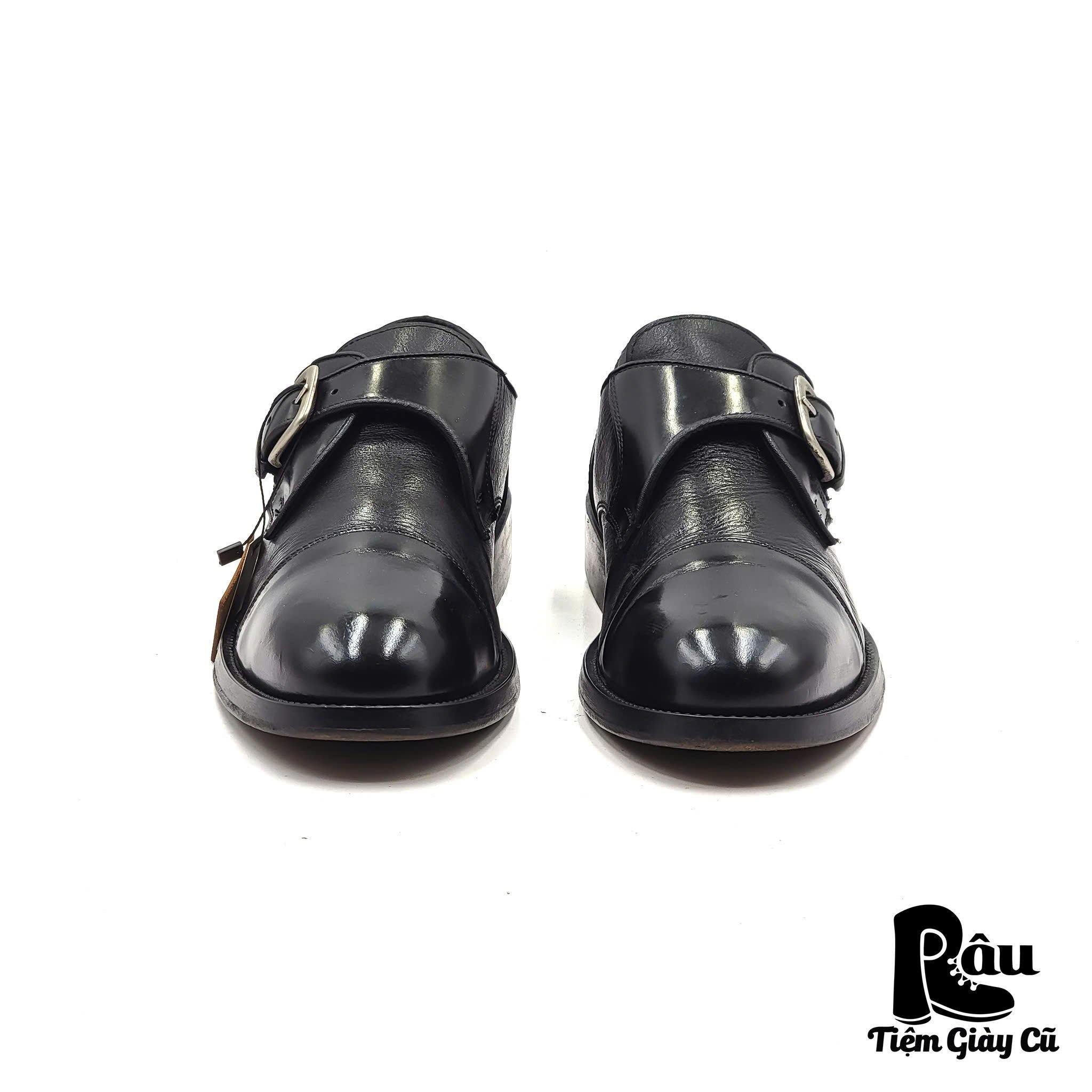 |SIZE 43| BERT PULITZER BLACK CAPTOE SINGLE MONK STRAP SHOES Z43-6913