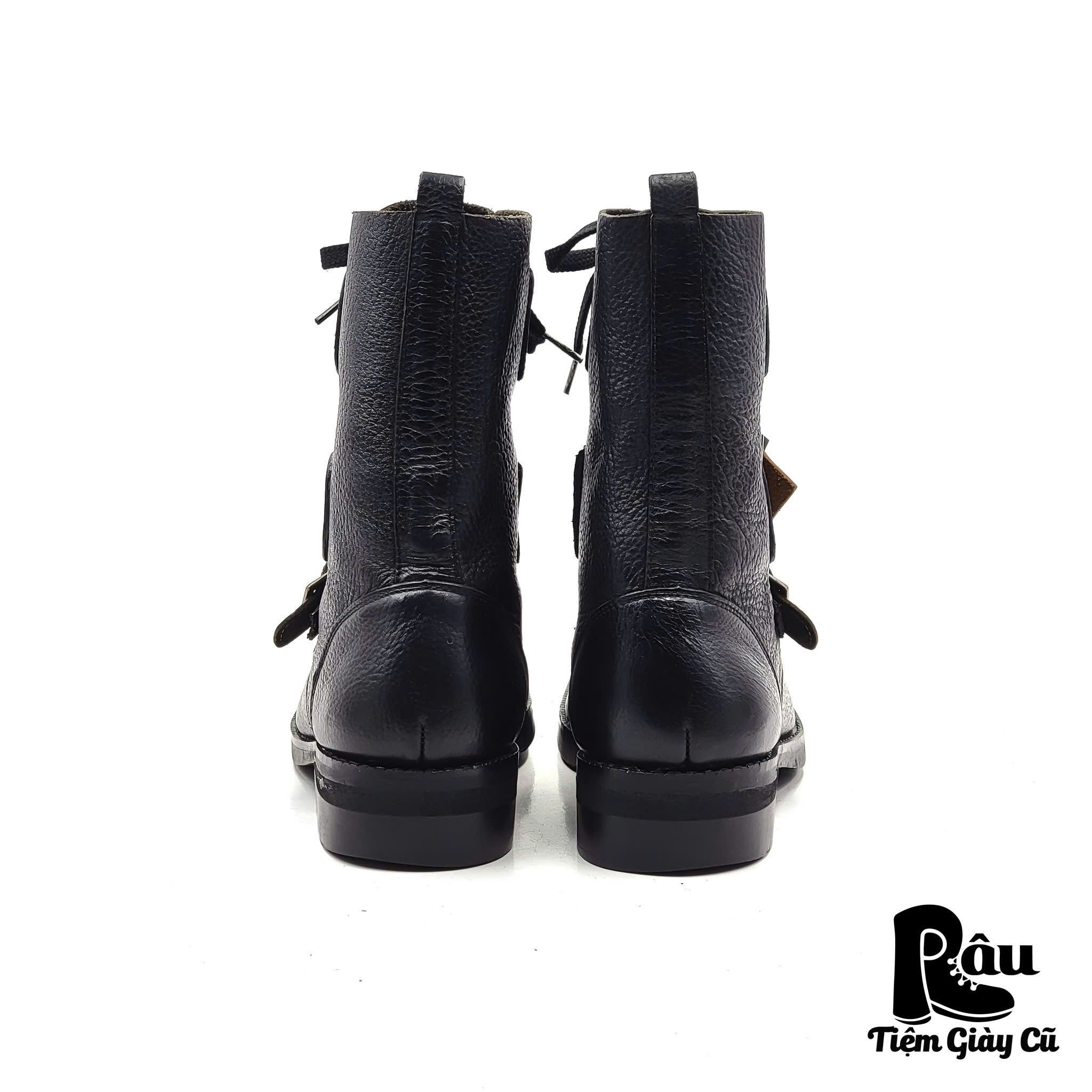 |SIZE 41| SQUARE TOE BUCKLE STRAP LACE UP BOOT Z41-6862