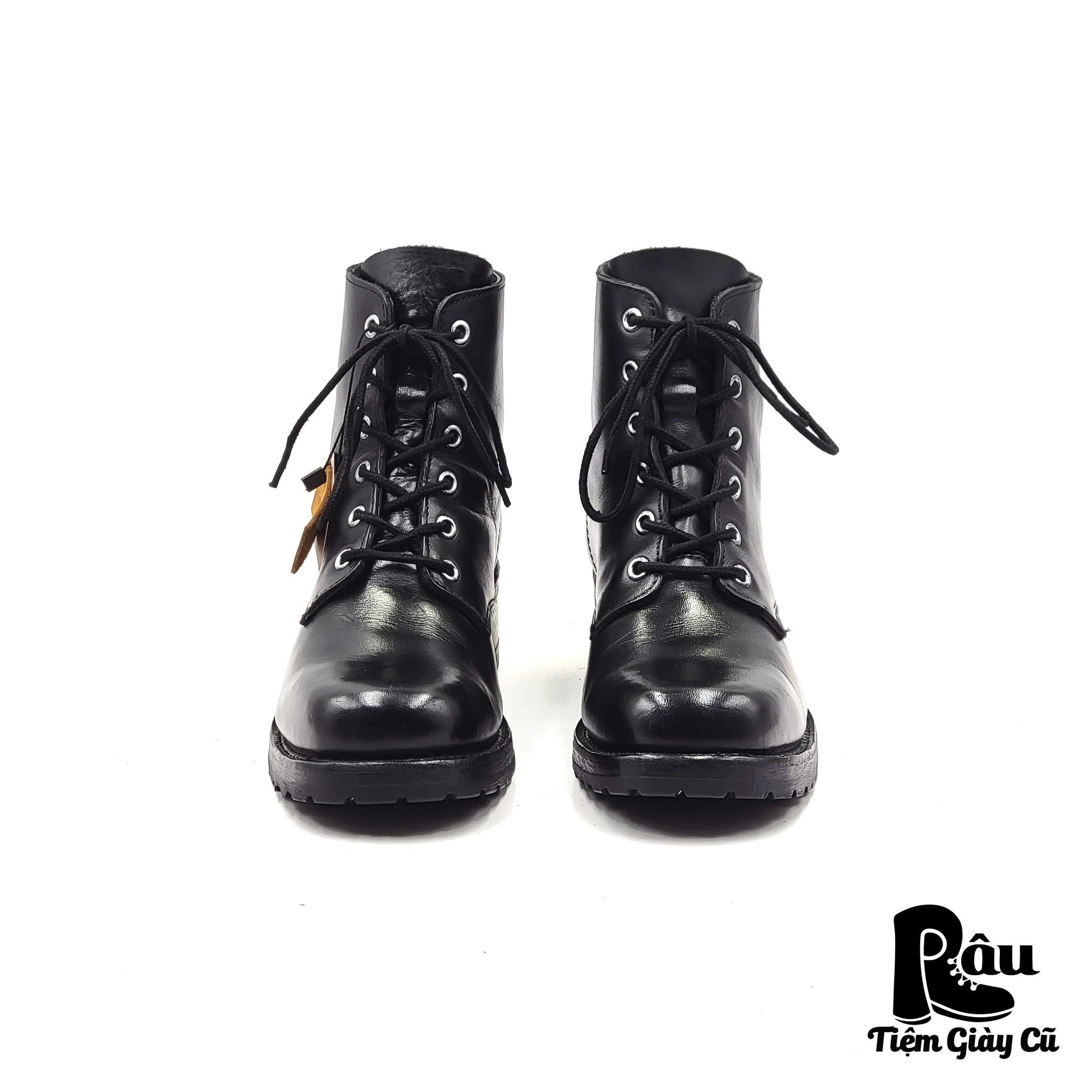 |SIZE 37.5| G.H.BASS VINTAGE BLACK LACE-UP ANKLE BOOT Z37.5-6963