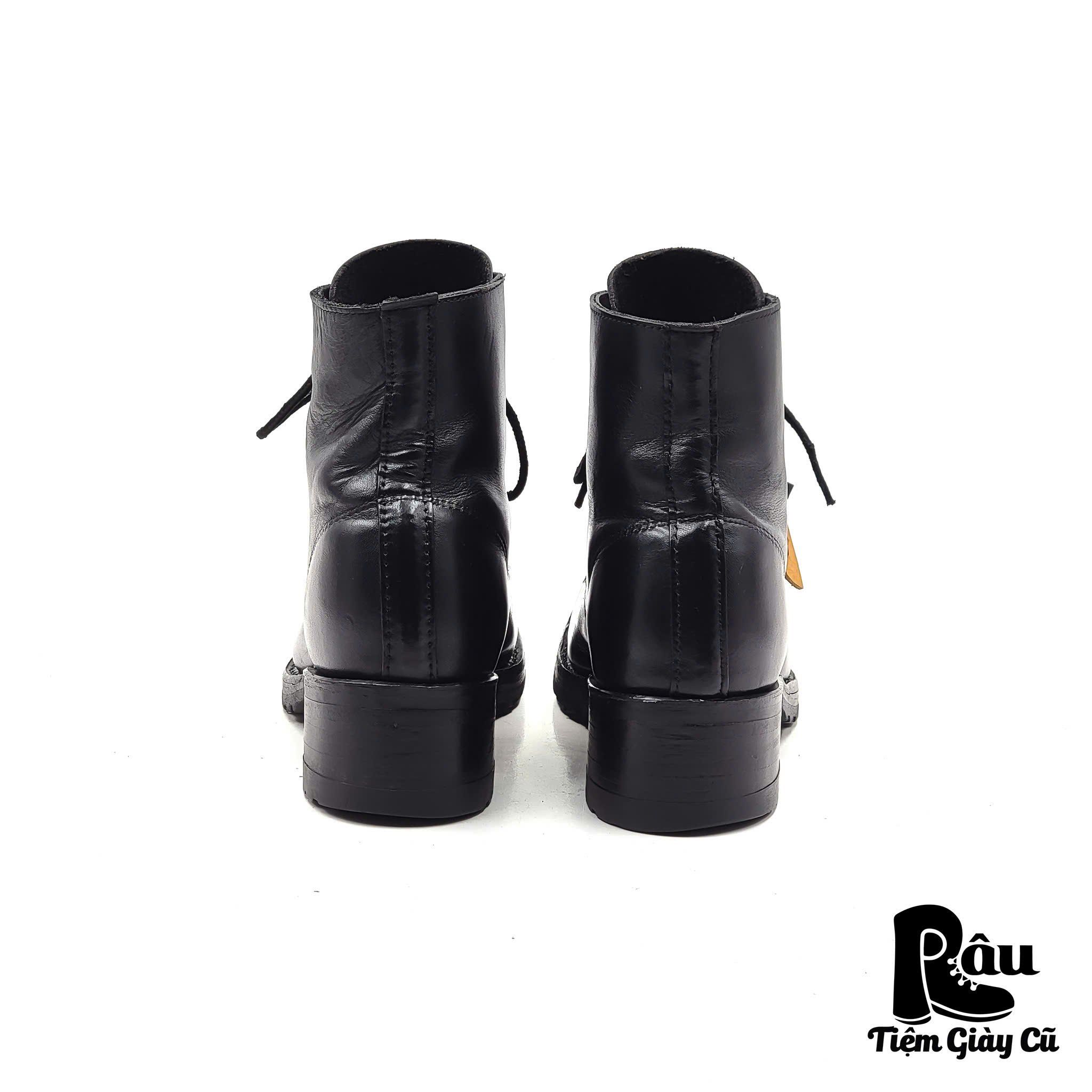 |SIZE 37.5| G.H.BASS VINTAGE BLACK LACE-UP ANKLE BOOT Z37.5-6963