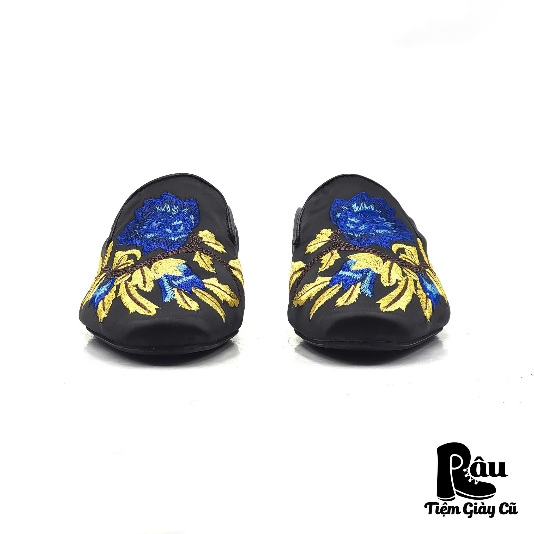|SIZE 38| KISCO SATIN EMBROIDERY FLORAL MULE Z38-7032
