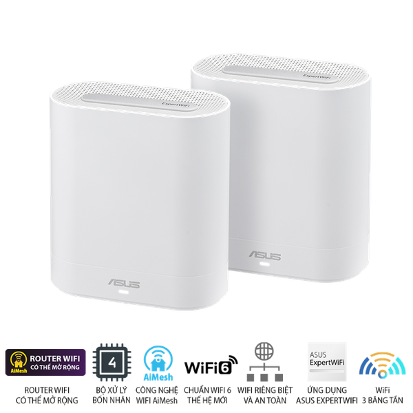 Hệ Thống Mesh Wi-Fi 6 ASUS ExpertWiFi EBM68 AX7800 2-Pack