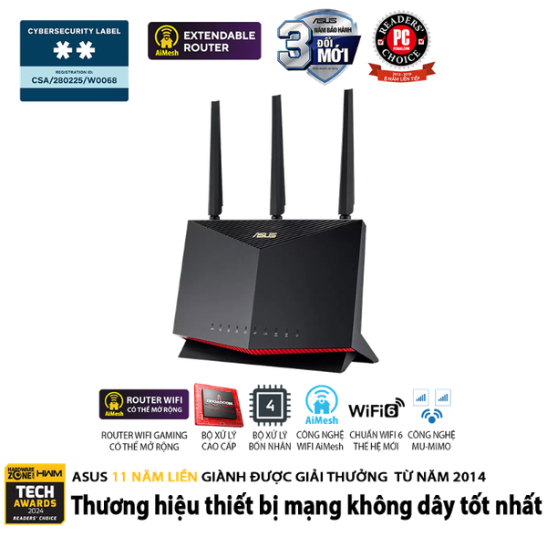 Router Wi-Fi 6 ASUS RT-AX86U Pro AX5700
