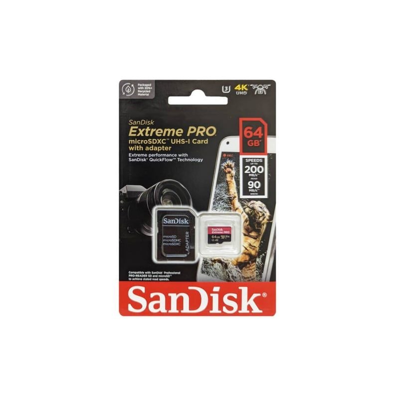 Thẻ nhớ MicroSD 64GB Sandisk Extreme Pro 200 MB/s