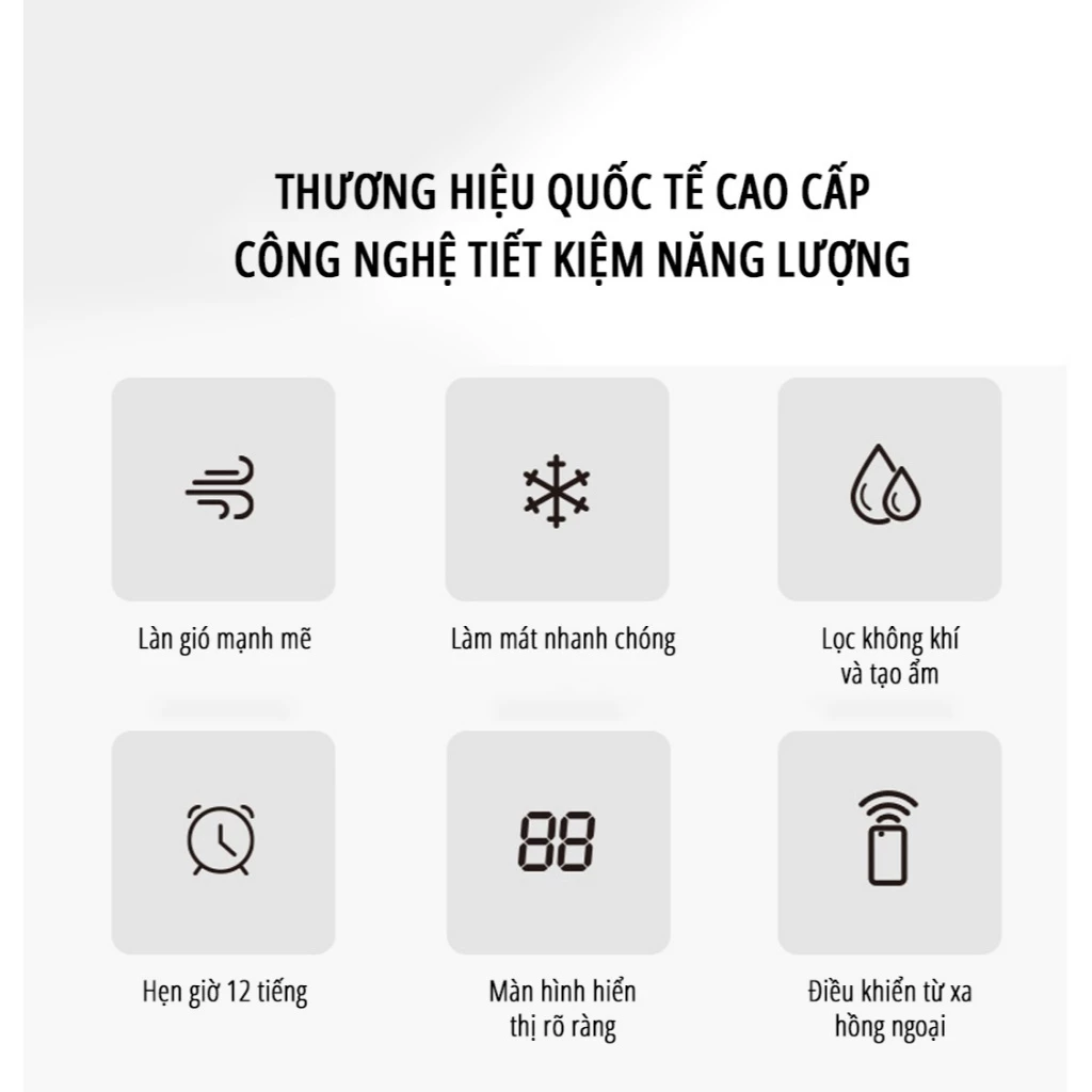 Quạt điều hòa hơi nước Milife Y3C bình chứa 4.5L có ion âm thêm nước từ đỉnh - Remote điều khiển bảo hành 12 tháng