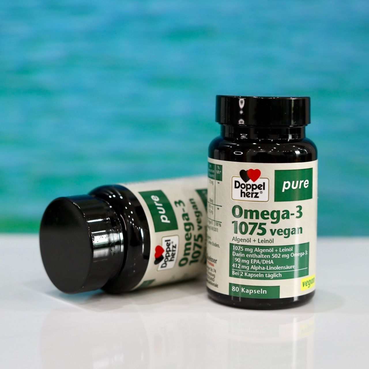 Viên uống bổ sung Omega-3 thuần chay Doppelherz Pure 1075mg – Hộp 80 viên – Chiết xuất từ tảo biển