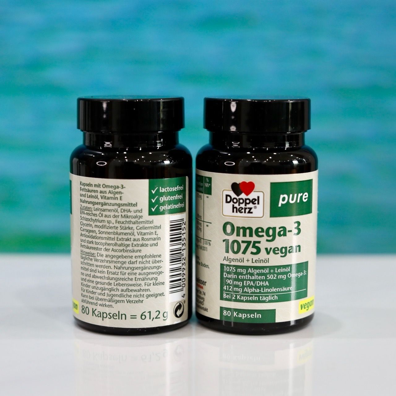 Viên uống bổ sung Omega-3 thuần chay Doppelherz Pure 1075mg – Hộp 80 viên – Chiết xuất từ tảo biển