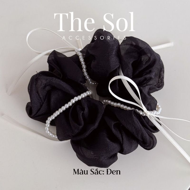 Cột Tóc Scrunchies Ribbon Bow