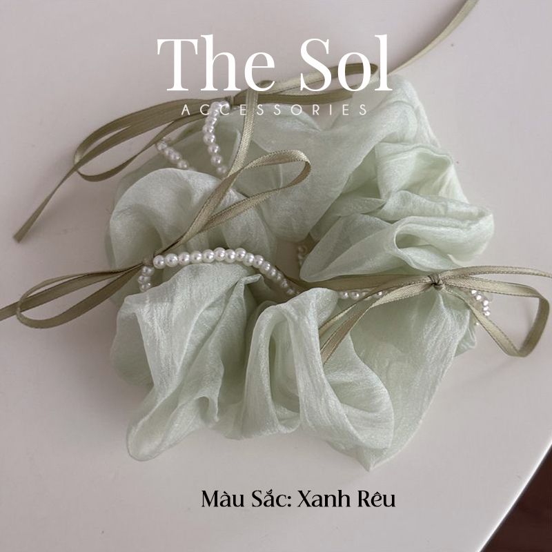 Cột Tóc Scrunchies Ribbon Bow