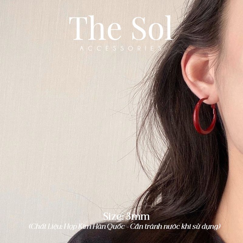 Bông Tai Hàn Quốc Red Hoops