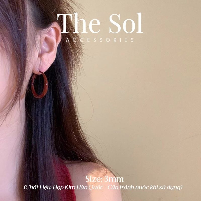 Bông Tai Hàn Quốc Red Hoops