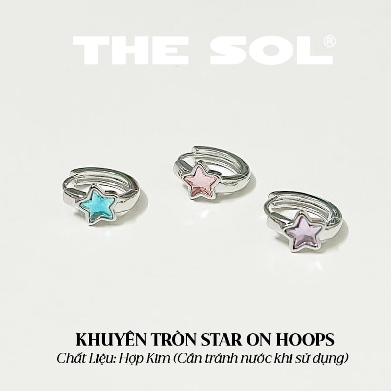 Khuyên Tai Hợp Kim Khuyên Tròn Star On Hoops
