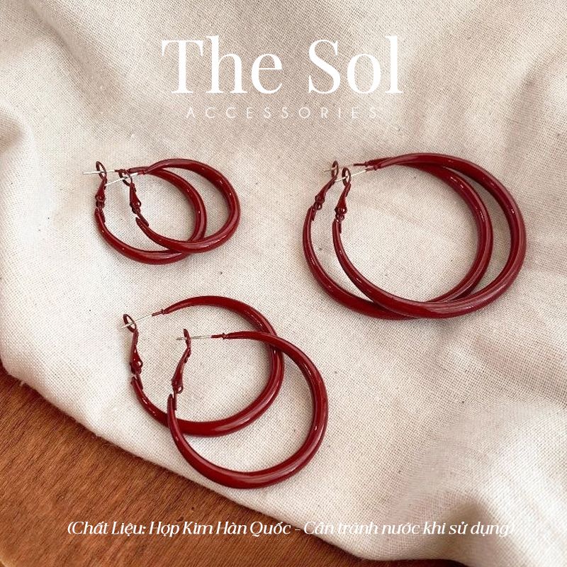 Bông Tai Hàn Quốc Red Hoops