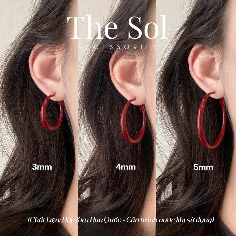Bông Tai Hàn Quốc Red Hoops