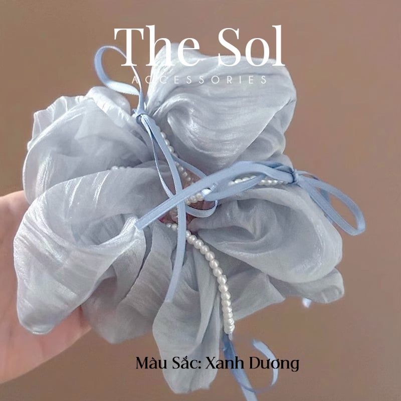 Cột Tóc Scrunchies Ribbon Bow