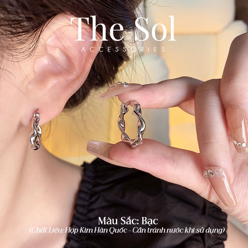 Bông Tai Hàn Quốc Silver Curve