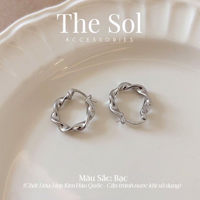 Bông Tai Hàn Quốc Silver Curve