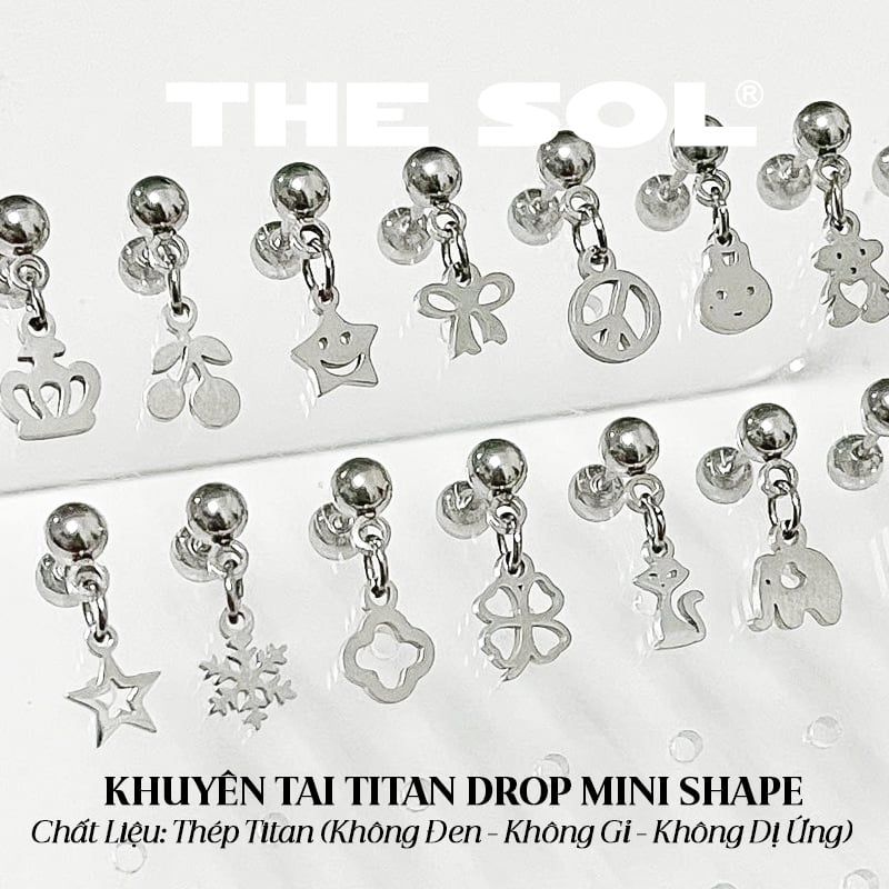 Khuyên Tai Titan Drop Mini Shape - Mẫu D84