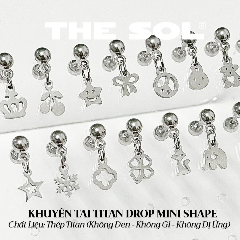 Khuyên Tai Titan Drop Mini Shape - Mẫu D75