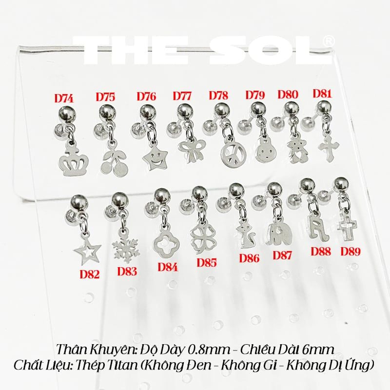 Khuyên Tai Titan Drop Mini Shape - Mẫu D91