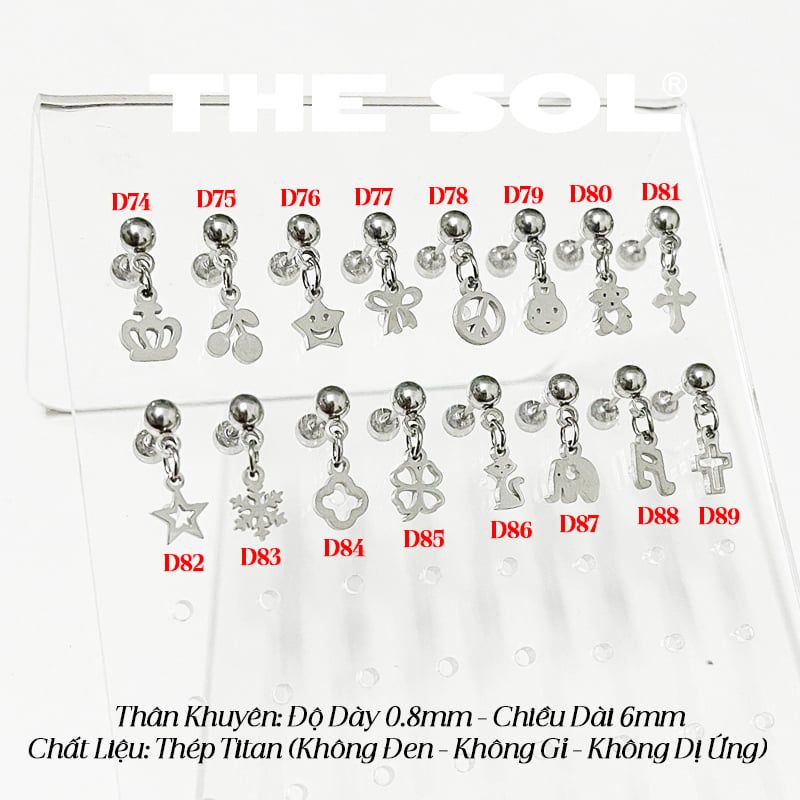Khuyên Tai Titan Drop Mini Shape - Mẫu D84