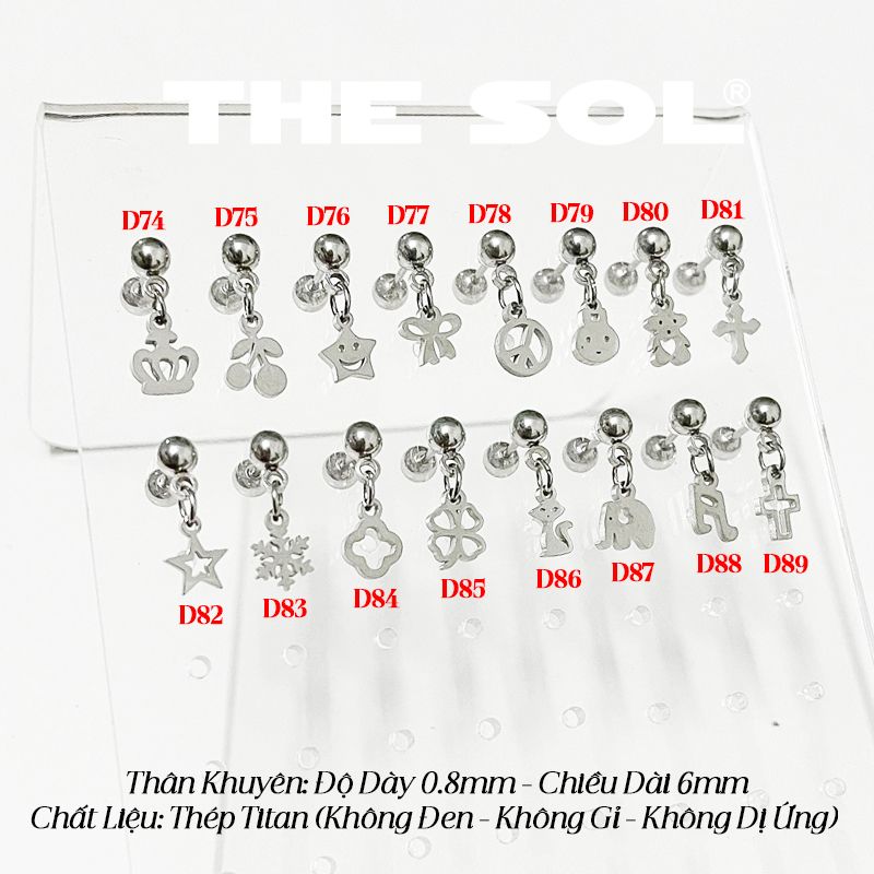 Khuyên Tai Titan Drop Mini Shape - Mẫu D78