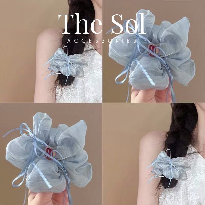 Cột Tóc Scrunchies Ribbon Bow