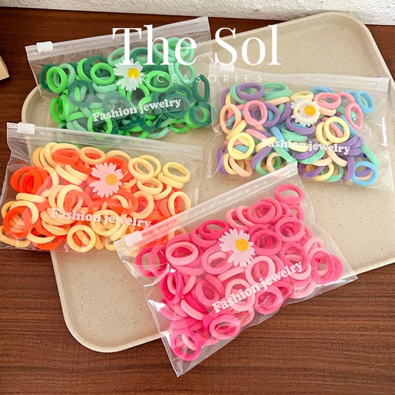 Bịch Cột Tóc 50 Dây Size Nhỏ Dành Cho Bé Gái