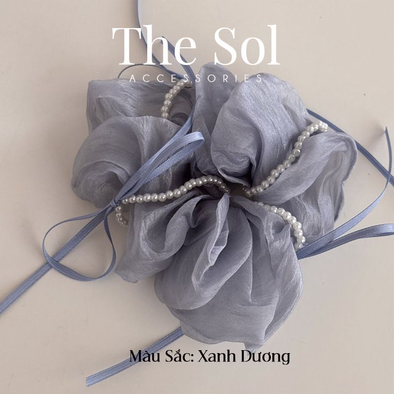 Cột Tóc Scrunchies Ribbon Bow