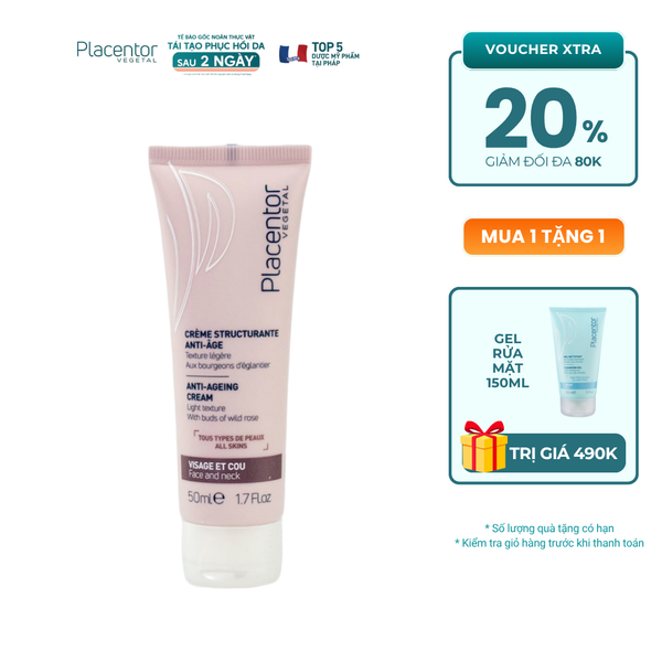 Kem Trẻ Hóa, Căng Mướt Da (Dành Cho Da Dầu, Da Hỗn Hợp) Placentor Anti-Ageing Cream Light Texture
