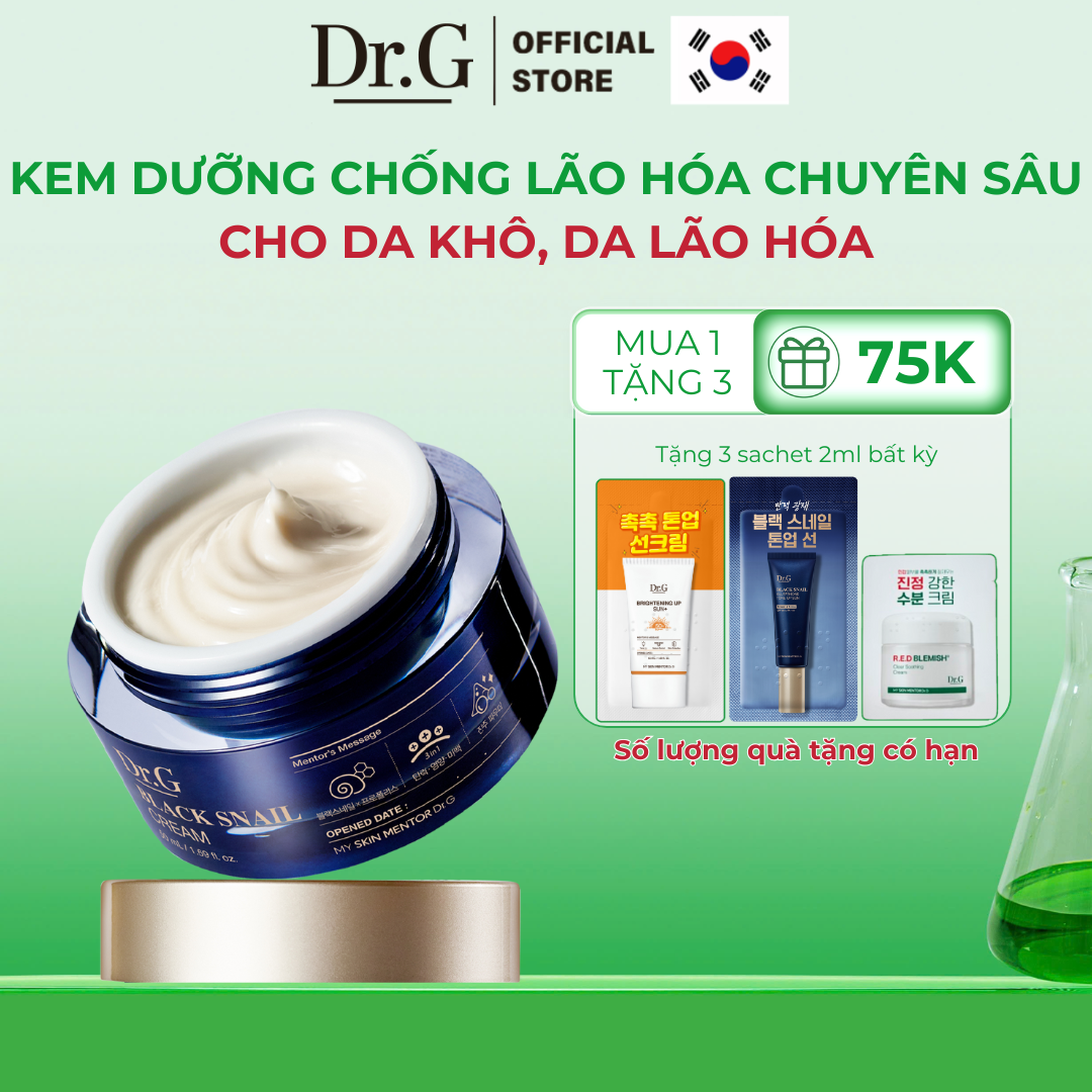 Kem Dưỡng Da Săn Chắc Ngừa Lão Hóa Chuyên Sâu Dr.G Black Snail Cream 50ml