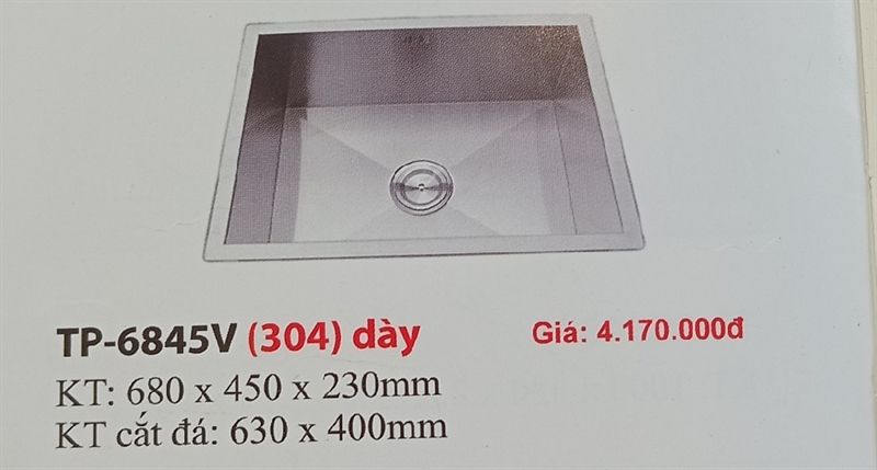 Chậu chén 1 hộc TP.6845 (304)